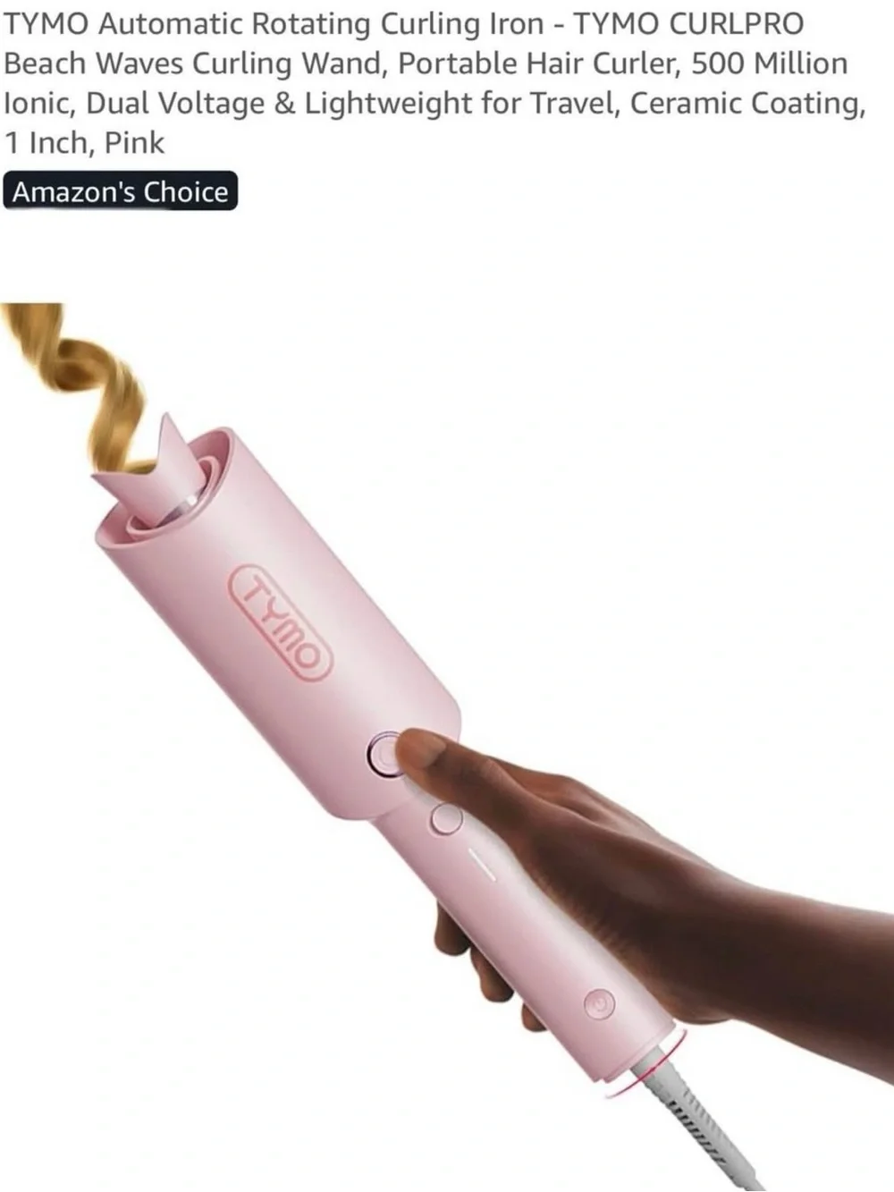 TYMO Pink Automatic Rotating Curling Iron - 1 Inch